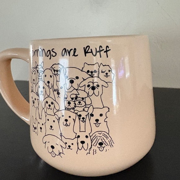 Mornings are Ruff; ceramic novelty coffee cup; dog lovers - Picture 3 of 5